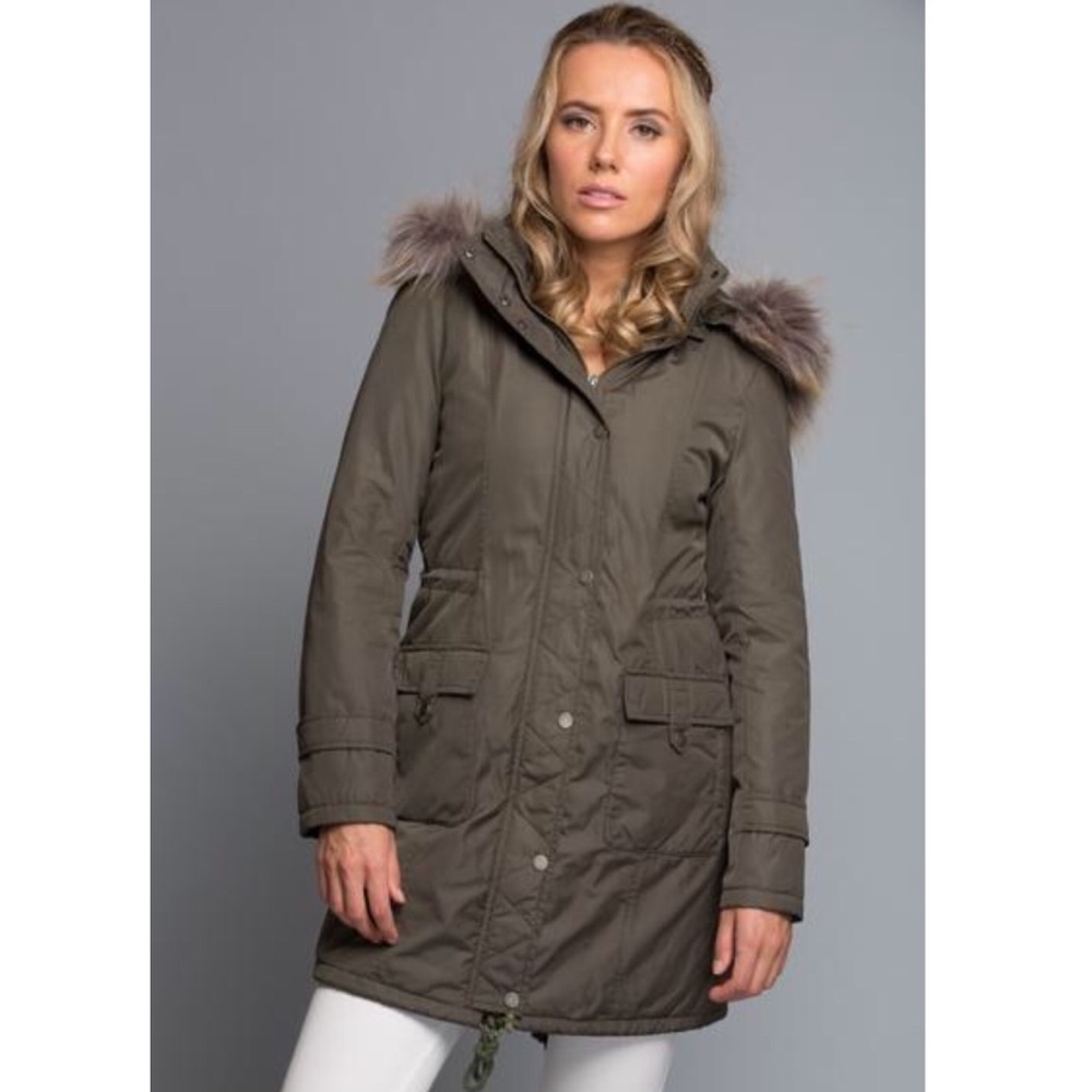 LAST 1️⃣ Olive Faux Fur Hooded Coat - Picture 5 of 7